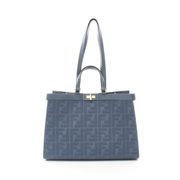 FENDI Peekaboo X Medium Tote shoulder Bag 8BH374A9P6F199A canvas leather Blue