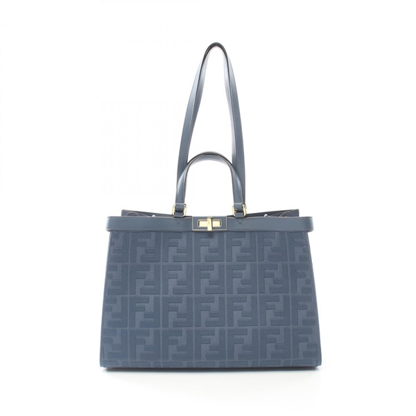 FENDI Peekaboo X Medium Tote shoulder Bag 8BH374A9P6F199A canvas leather Blue