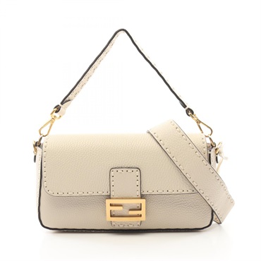 FENDI Mamma bucket 2way Hand shoulder bag 8BR600ANT2F191J leather Beige