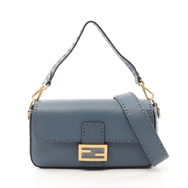 FENDI Baguette Selleria Hand chain shoulder bag 8BR600ANT2F1K37 leather Blue
