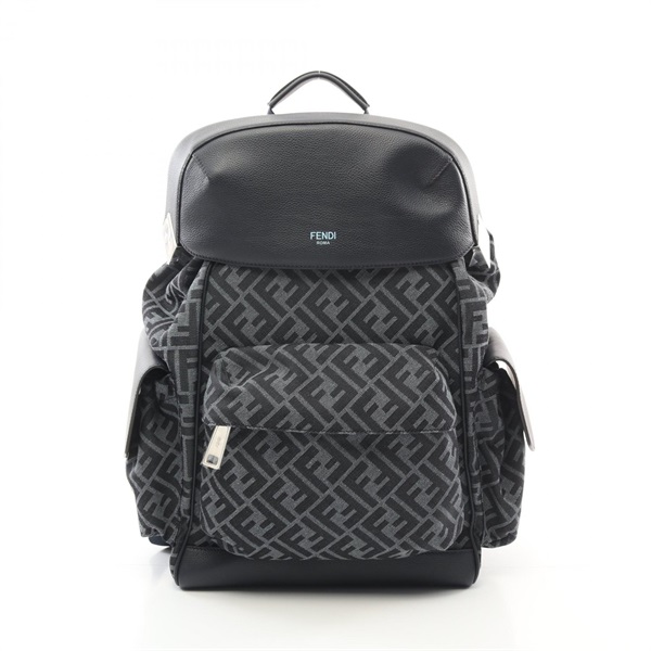 FENDI FF Jacquard Drive Zucca Rucksack Backpack 7VZ084ASLEF1RHA leather Navy