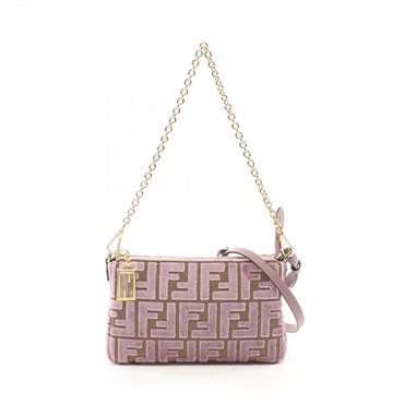 FENDI Baguette Pouch chain shoulder crossbody Hand bag 8BS073AT14F1QHD Fabric