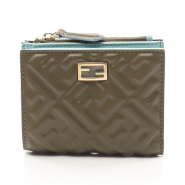 FENDI Slim Baguette FF Pattern Bi-fold wallet purse 8M0506AT00F1PQH leather