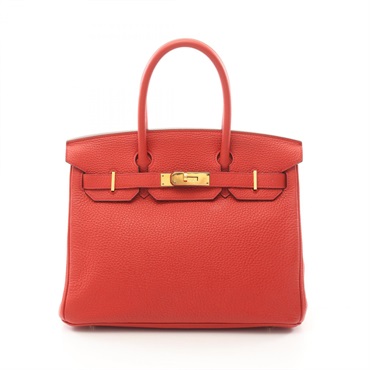 HERMES Birkin 30 Hand bag X Togo leather Rouge tomate Used SHW