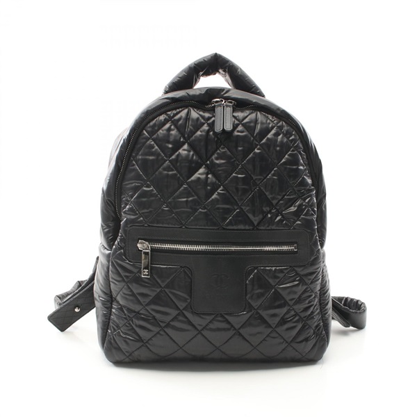 CHANEL Cococoon Rucksack Backpack bag A92559 Nylon leather Black Used SHW