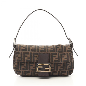 FENDI Mamma bucket Hand shoulder bag 2321-26424-009 canvas leather Brown Used