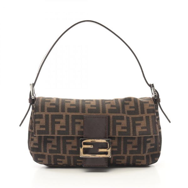 FENDI Mamma bucket Hand shoulder bag 2321-26424-009 canvas leather Brown Used