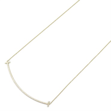 TIFFANY＆CO T Smile Large Diamond Necklace 18KYG Yellow Gold Used women