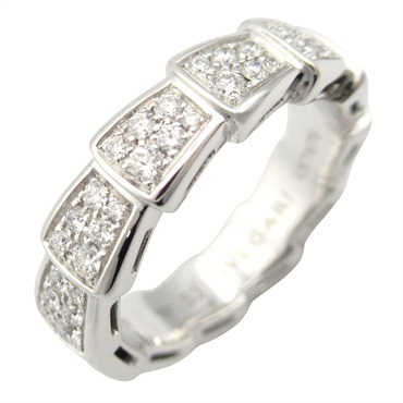 BVLGARI Serpenti Viper Diamond Ring 18KWG White Gold Used women US size 6.25 #53