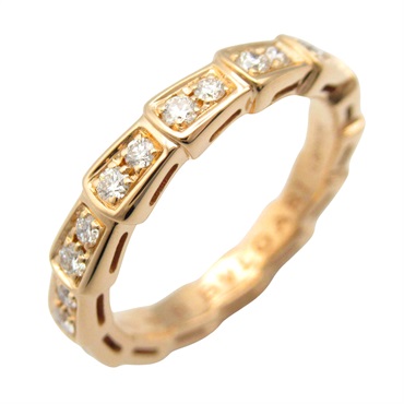 BVLGARI Serpenti Viper Diamond Ring 18KPG Pink Rose Gold Used women US size 5.75