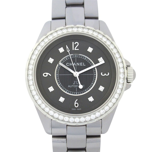 CHANEL J12 Chromatic Diamond Wrist Watch H2566 Auto Titanium ceramic Used mens