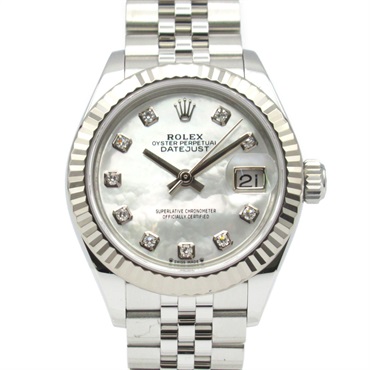 ROLEX Datejust 10P Diamond Wrist Watch 279174NG Automatic 18KWG SS Used mens