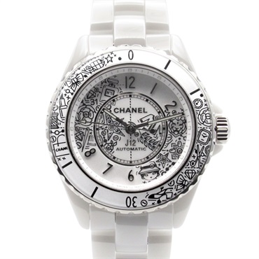 CHANEL J12 20th Anniversary 12PDiamond Wrist Watch H6476 AT ceramic Used mens CC