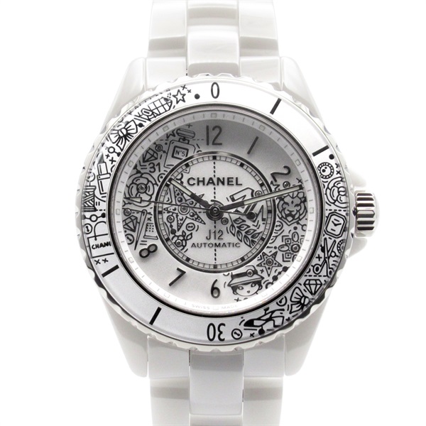 CHANEL J12 20th Anniversary 12PDiamond Wrist Watch H6476 AT ceramic Used mens CC