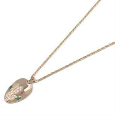 BVLGARI Serpenti Malachite Diamond Necklace 18KPG Pink Rose Gold Used women