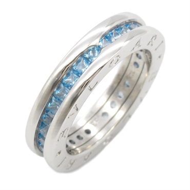 BVLGARI B-zero1 Ring #53 #6.5 US size 18K White Gold Blue Topaz Used