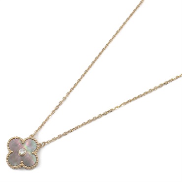 Van Cleef & Arpels Vintage Alhambra Necklace Grey MOP Diamond 18KPG Gold used