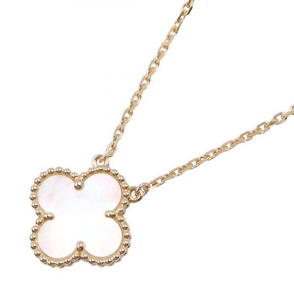 Van Cleef & Arpels Vintage Alhambra Mother of Pearl Necklace 18KYG Gold White