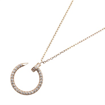CARTIER Juste un Clou Necklace Diamond 18KPG Pink Rose Gold Used Women
