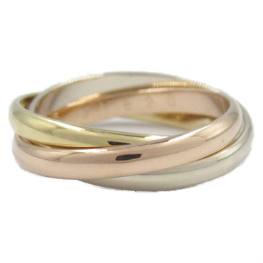 CARTIER Trinity Ring 18KYG RG WG Yellow White Rose Gold used US size 5.25 #50