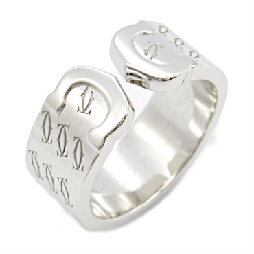 CARTIER C2 Happy Birthday Ring 18KWG White Gold Used women US size 6.25 #53