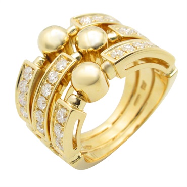 BVLGARI Allegra Diamond Ring 18KYG Yellow Gold Used women US size 6 #52