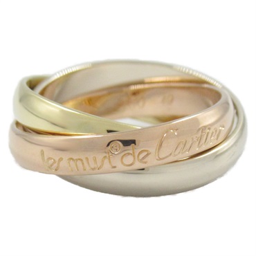 CARTIER Trinity Ring 18KYG RG WG Yellow White Rose Gold used US size 4.75 #49