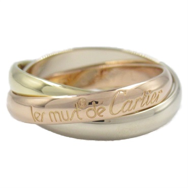 CARTIER Trinity Ring 18KYG RG WG Yellow White Rose Gold used US size 5.75 #51