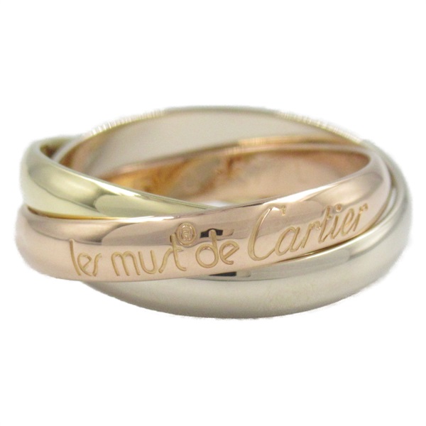 CARTIER Trinity Ring 18KYG RG WG Yellow White Rose Gold used US size 5.75 #51