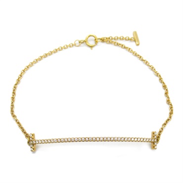 TIFFANY＆CO T Smile Bracelet Diamond 18KPG Pink Rose Gold Used Women