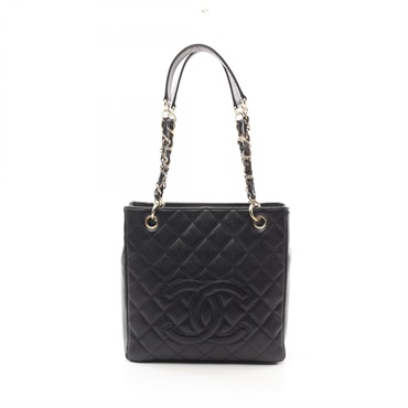 CHANEL Matelasse PST Tote chain shoulder Bag A20994 leather Black Used GHW