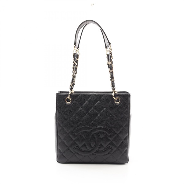 CHANEL Matelasse PST Tote chain shoulder Bag A20994 leather Black Used GHW