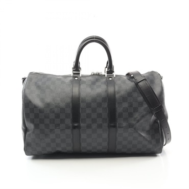 LOUIS VUITTON Keepall Bandouliere 45 2way Handbag N41418 Damier graphite BK Used