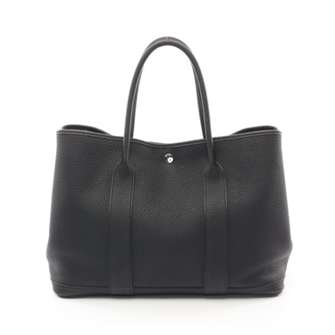 HERMES Garden party PM Hand Tote Bag Negonda leather Black Used Women A SHW