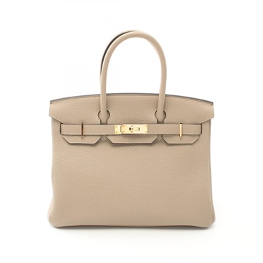 HERMES Birkin 30 Handbag Togo leather Beige Gris tourterelle Used Women C GHW