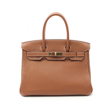 HERMES Birkin 30 Handbag Togo leather Brown Gold Used Women C GHW