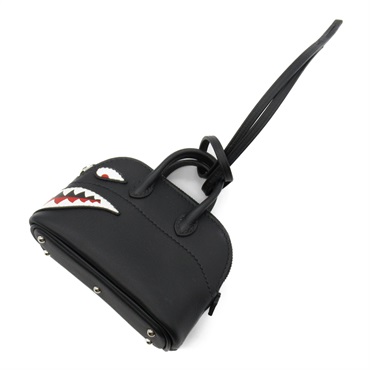 HERMES Bolide Shark bag Charm W Swift leather Black Used SHW