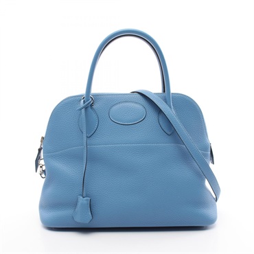 HERMES Bolide3 Hand shoulder bag T Taurillon Clemence Blue Paradaise Used SHW