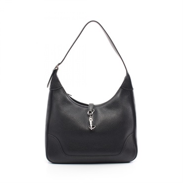 HERMES Trim 31 Shoulder Bag Taurillon Clemence leather Black Used Women H SHW