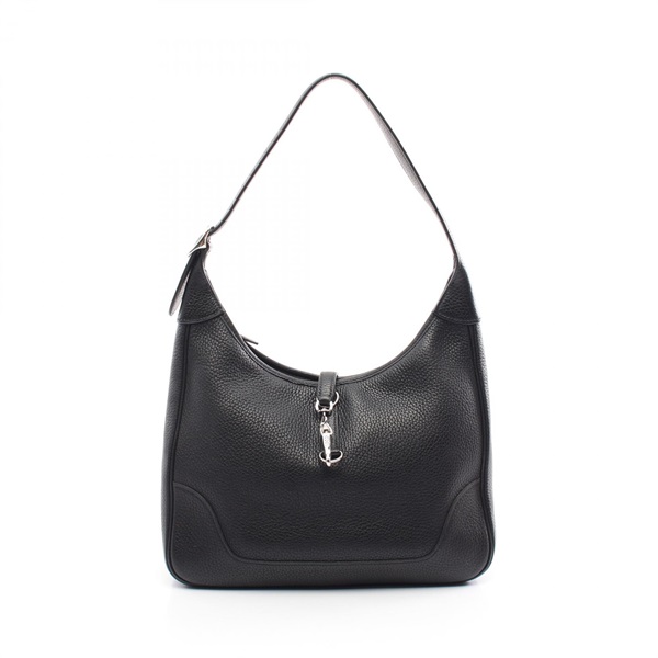 HERMES Trim 31 Shoulder Bag Taurillon Clemence leather Black Used Women H SHW