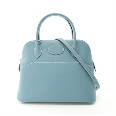 HERMES Bolide31 2way shoulder Handbag Epsom leather Blue jean Used Women O SHW