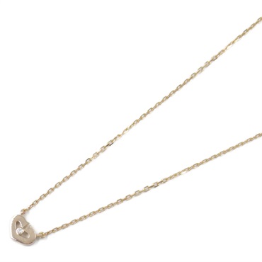 CARTIER C Heart Necklace Pendant Diamond 18KPG Pink Rose Gold Used women