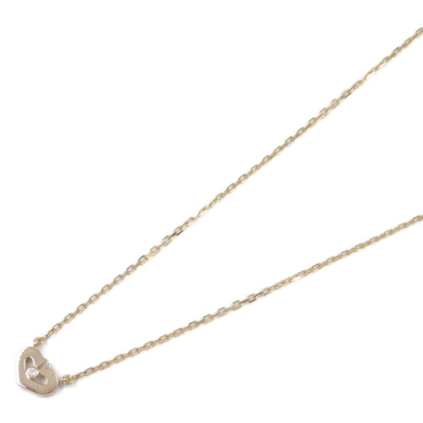 CARTIER C Heart Necklace Pendant Diamond 18KPG Pink Rose Gold Used women