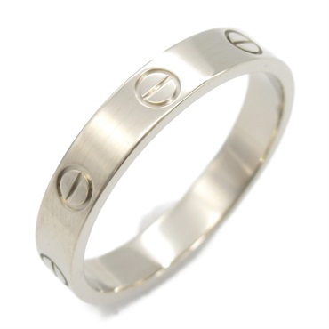 CARTIER Mini Love Ring 18KWG White Gold Used unisex US size 9 #60