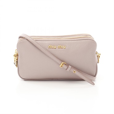 Miu Miu Madras Shoulder Bag 5ZH011 leather Pink Used Women GHW Crossbody