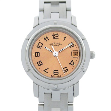HERMES Clipper Wrist Watch CL4.210 Quartz Stainless Steel Used Women