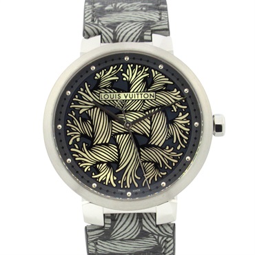 LOUIS VUITTON Tambour Damier Monogram Rope Wrist Watch Q1D05 Quartz SS Used mens
