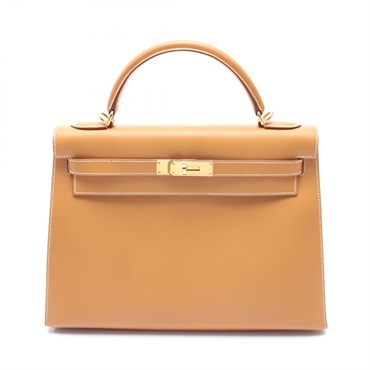 HERMES Kelly 32 Hand shoulder bag Outside stitched D Chamonix Natural Used GHW
