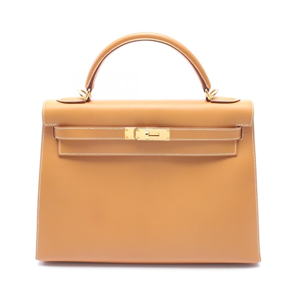 HERMES Kelly 32 Hand shoulder bag Outside stitched D Chamonix Natural Used GHW