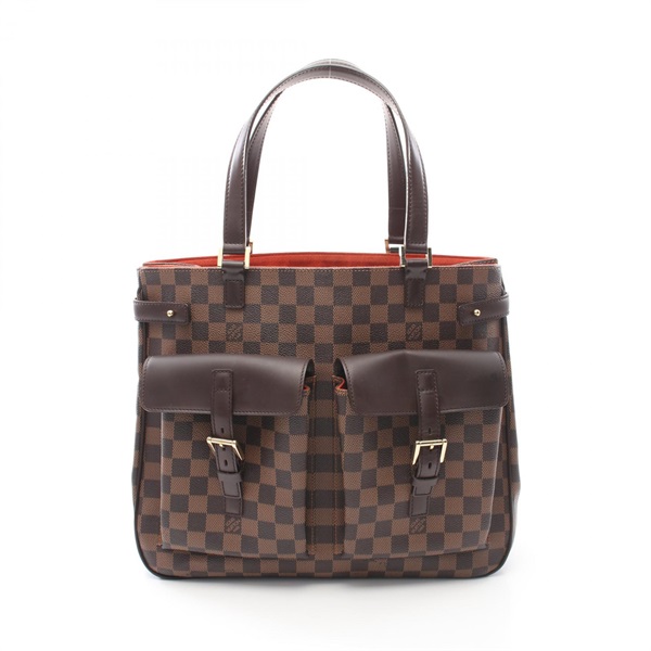 LOUIS VUITTON Uzes Tote Bag N51128 Damier canvas leather Brown Ebene Used